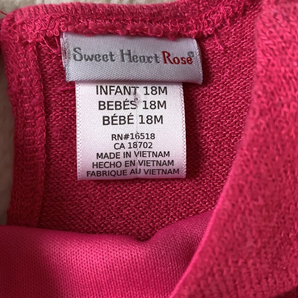 Sweet Heart Rose Baby Girl Pink Dress 18 mos Bow - Picture 16 of 17